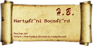 Hartyáni Bocsárd névjegykártya